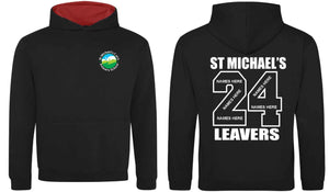 ST MICHAEL'S CofE PRIMARY SCHOOL (WINTERBOURNE) Year 6 2024 Leavers Hoodie (Black/ Red)