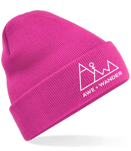 Awe + Wanders Beanie (Hot Pink)