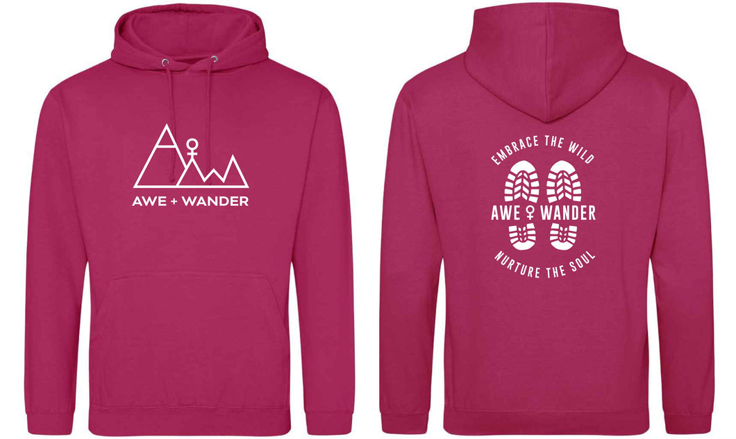 Awe + Wanders Hoodie (Hot Pink)