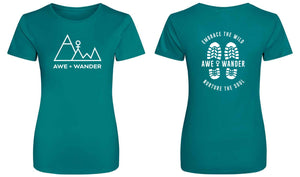 Awe + Wander Sports Style Womens Fit T-Shirt (Jade)