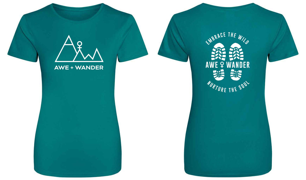 Awe + Wander Sports Style Womens Fit T-Shirt (Jade)