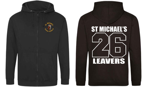 St Michaels CofE Primary School (STOKE GIFFORD) Year 6 2026 Leavers Zip Hoodie (Jet Black)