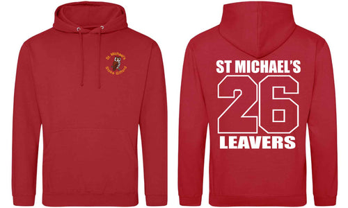 St Michaels CofE Primary School (STOKE GIFFORD) Year 6 2026 Leavers Hoodie (Fire Red)