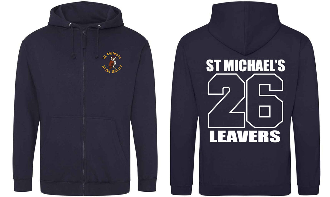 St Michaels CofE Primary School (STOKE GIFFORD) Year 6 2026 Leavers Zip Hoodie (New French Navy)
