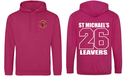St Michaels CofE Primary School (STOKE GIFFORD) Year 6 2026 Leavers Hoodie (Hot Pink)