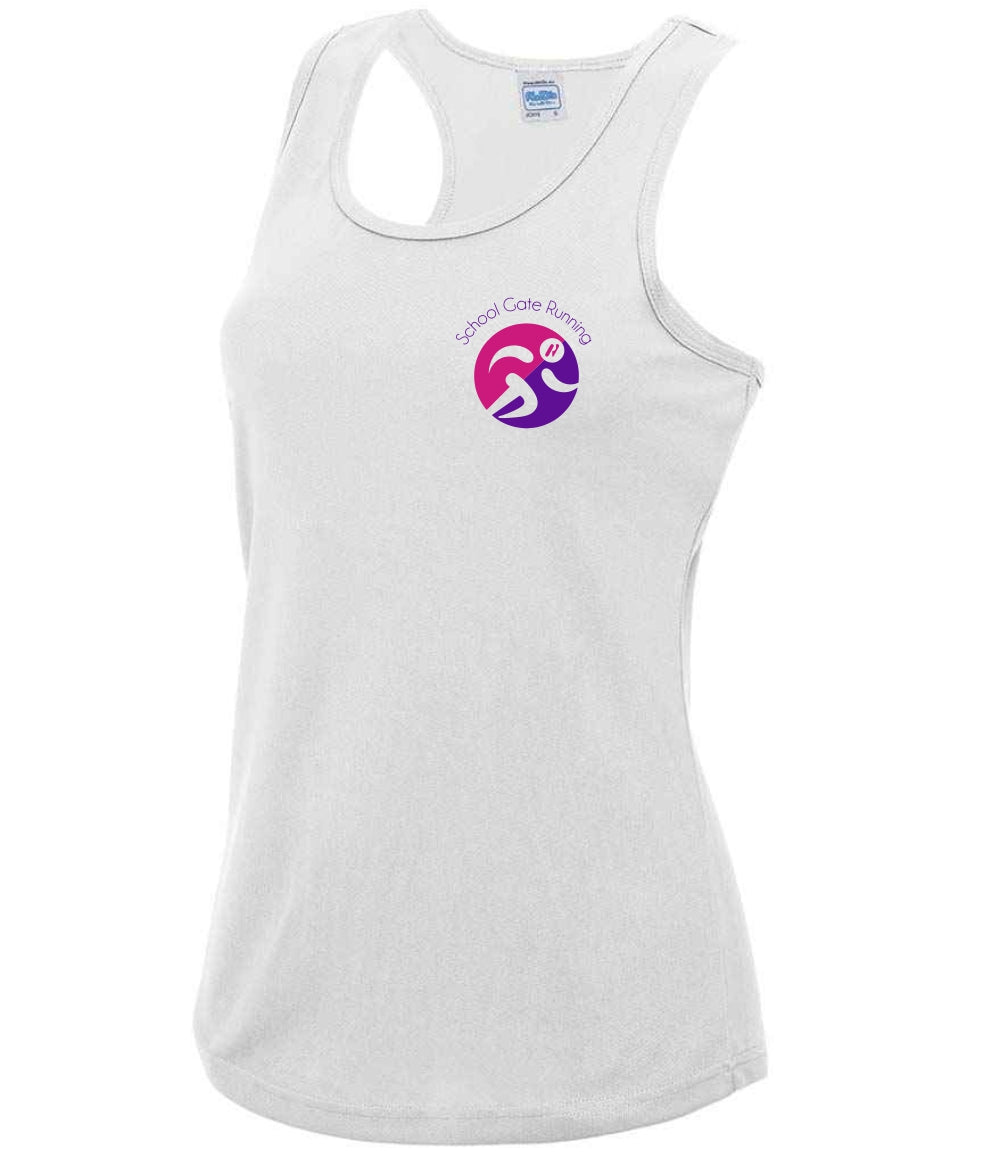 Womens Fit - School Gate Running Cool Vest (White)