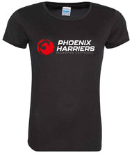 Load image into Gallery viewer, Womens Fit - Frampton Phoenix Harriers Running Club Cool T-Shirt (Black)