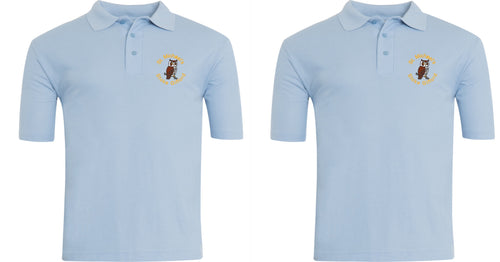 BUNDLE DEAL - 2 x St Michaels CofE Primary School (Stoke Gifford) Classic Polo Shirt (Sky Blue) - 1 Unit = 2 Polo Shirts