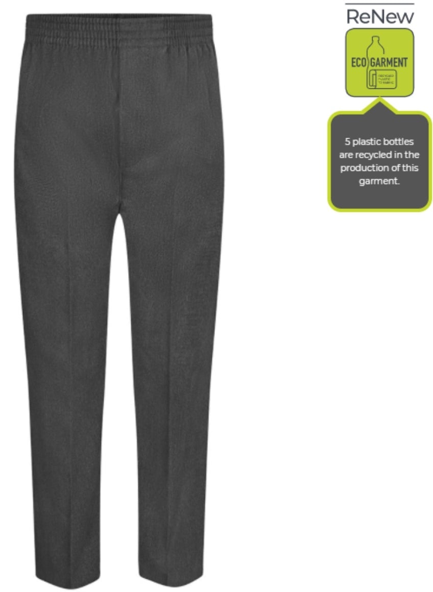 North Road Primary School Full Elasticated Pull Up Trousers - Eco Garment (Grey)
