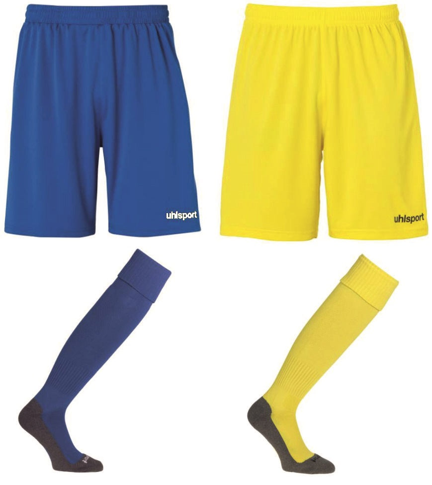 Shorts and Socks Bundle (Azure Blue/White) (Lime Yellow/Black)