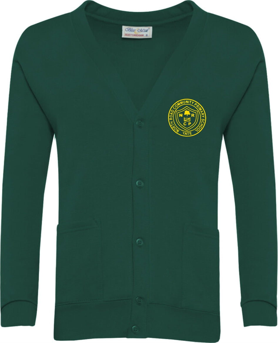 Bottle green cardigan online school