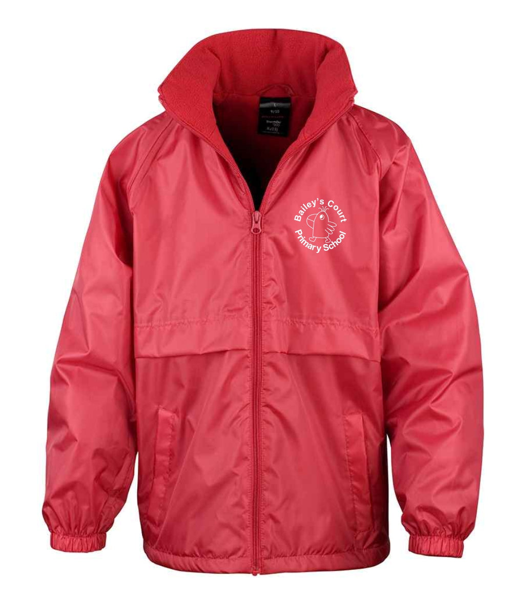 Bailey's Court Primary School Fleece Lined Waterproof Jacket (Red)