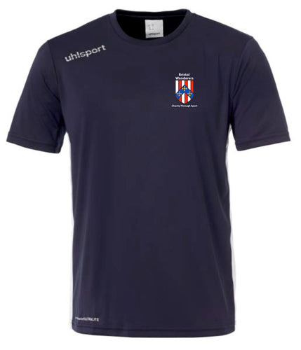 Bristol Wanderers Charity Through Sport Uhlsport Essential T-Shirt (Navy/White)
