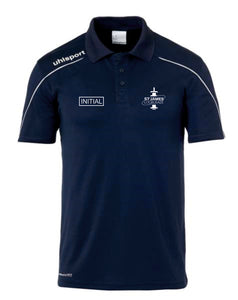 St James Lockleaze FC Stream  Polo Shirt Inc Initials - Navy/White