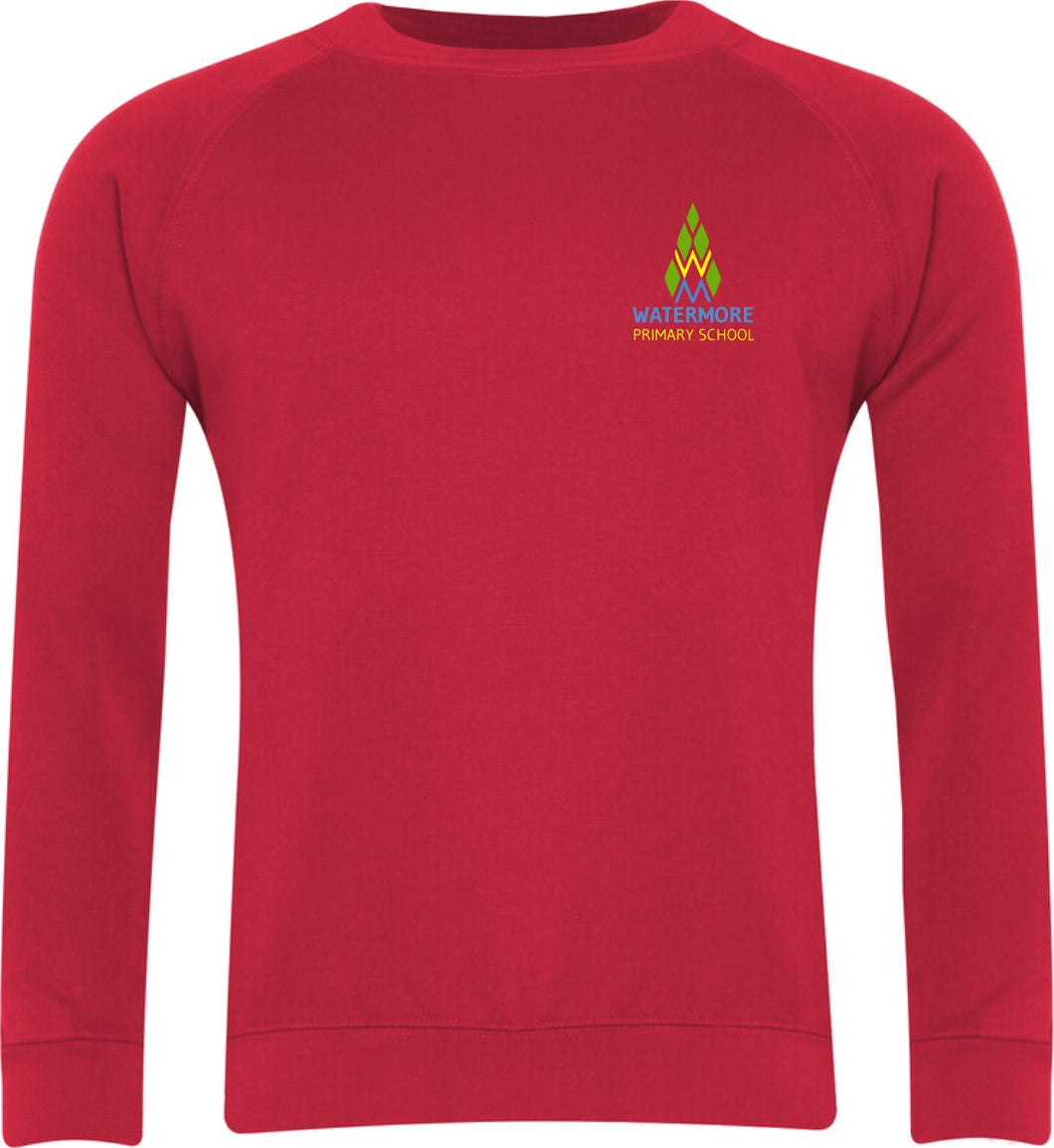 Watermore Primary School Classic Crew Neck Sweatshirt (Red)