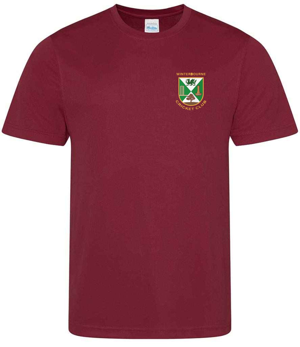Winterbourne CC Unbranded Cooltex T-Shirt (Burgundy)